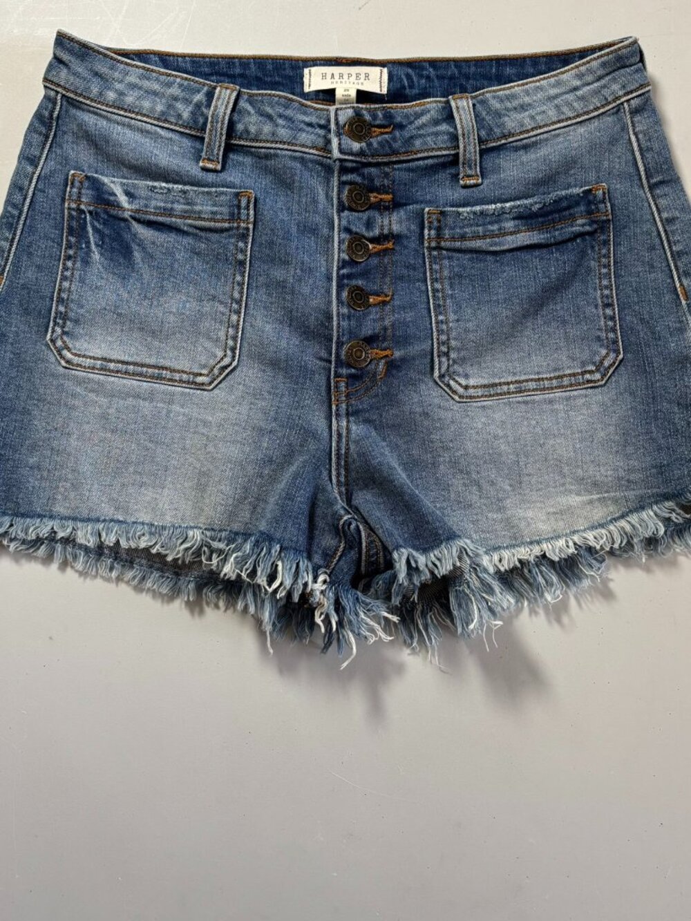 Francesca's Harper Heritage Denim Shorts